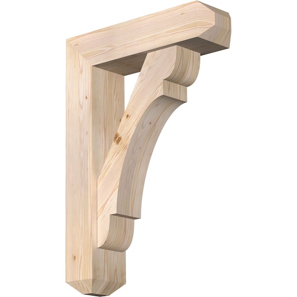 Ekena Millwork Olympic Craftsman Smooth Bracket w/ Offset Brace, Douglas Fir, 7 1/2"W x 28"D x 40"H BKT0806X28X40OLY04SDF - main